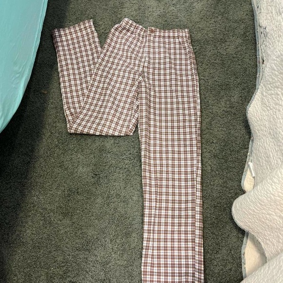 Brandy Melville Tilden Pants – Brown Plaid Y2K Aesthetic- S - Picture 3 of 4